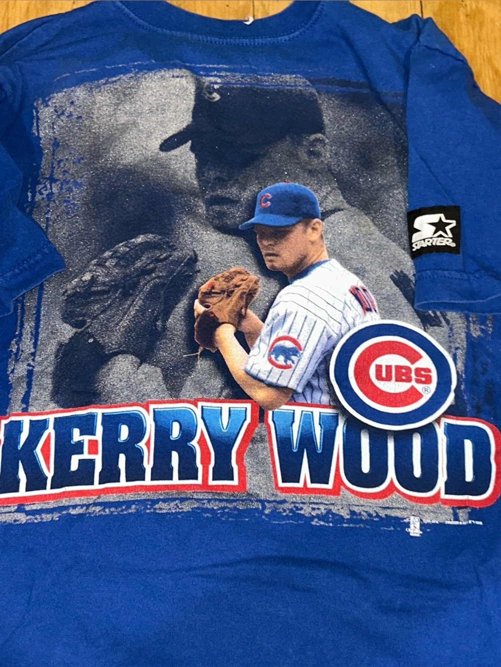 Vintage 1998 STARTER Kerry Wood Chicago Cubs Graphic Tee